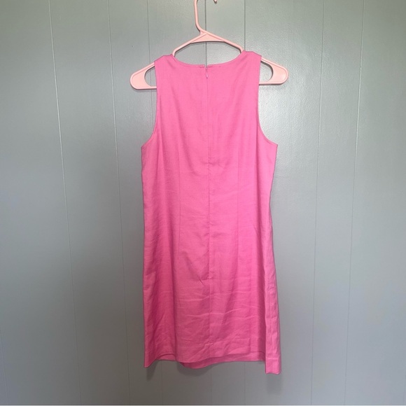 J. Crew Bow Front Shift Dress Linen Blend Bubblegum Pink XS - Picture 5 of 7